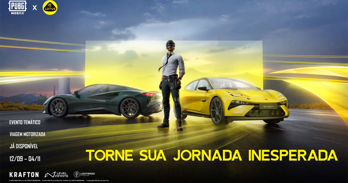 PUBG Mobile: Nova colaboração traz Lotus com carros de luxo e skins exclusivas