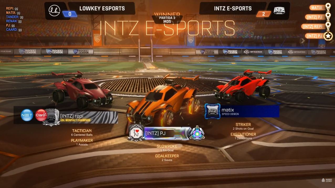 INTZ bate equipe de jogador sensação na BPL de Rocket League