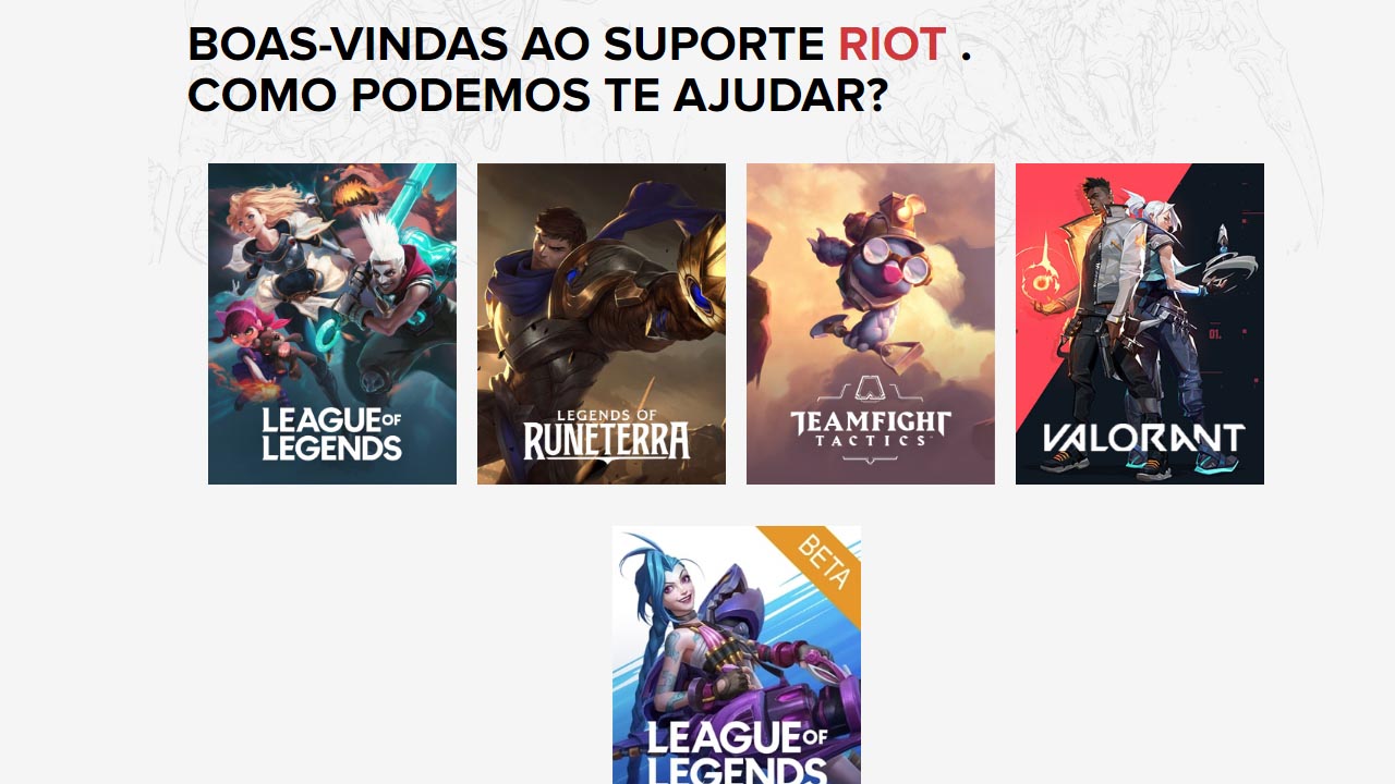 Como enviar Ticket para a Riot em diferentes jogos