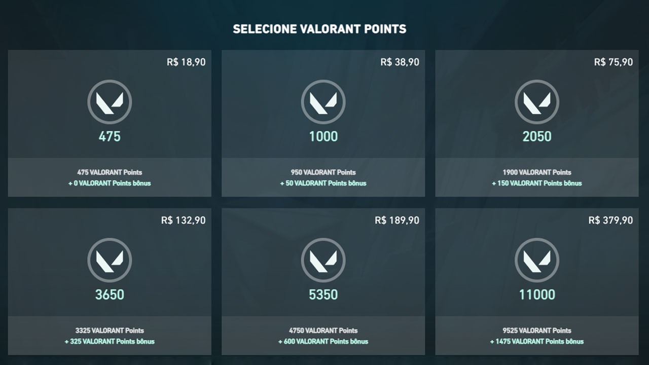 Preço do VP no VALORANT em 2026: quanto custam os VALORANT Points?