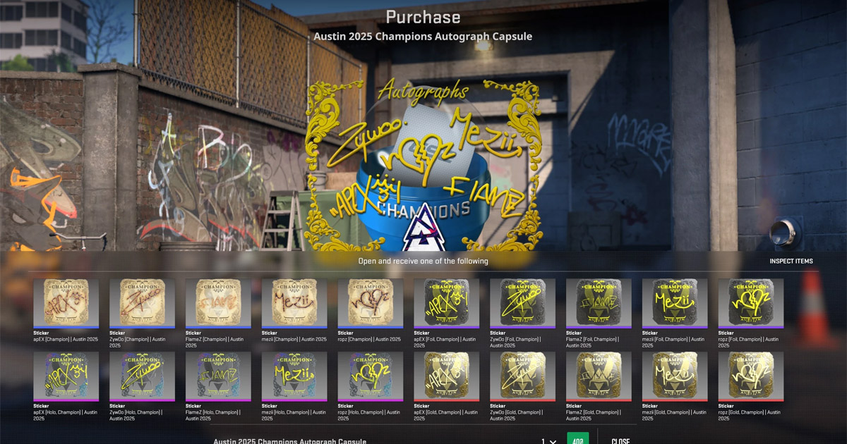 CS2: Valve lança chaveiros com highlights dos playoffs do Major de Austin e cápsula da Vitality