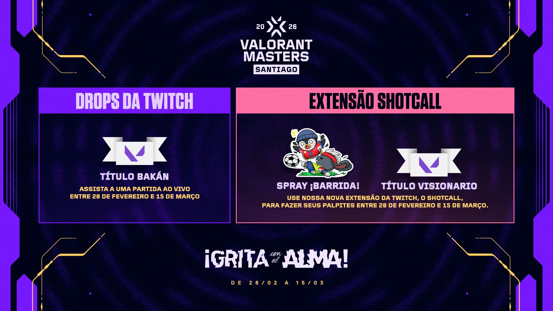 Masters Santiago 2026: Como ganhar recompensas por assistir o campeonato de VALORANT