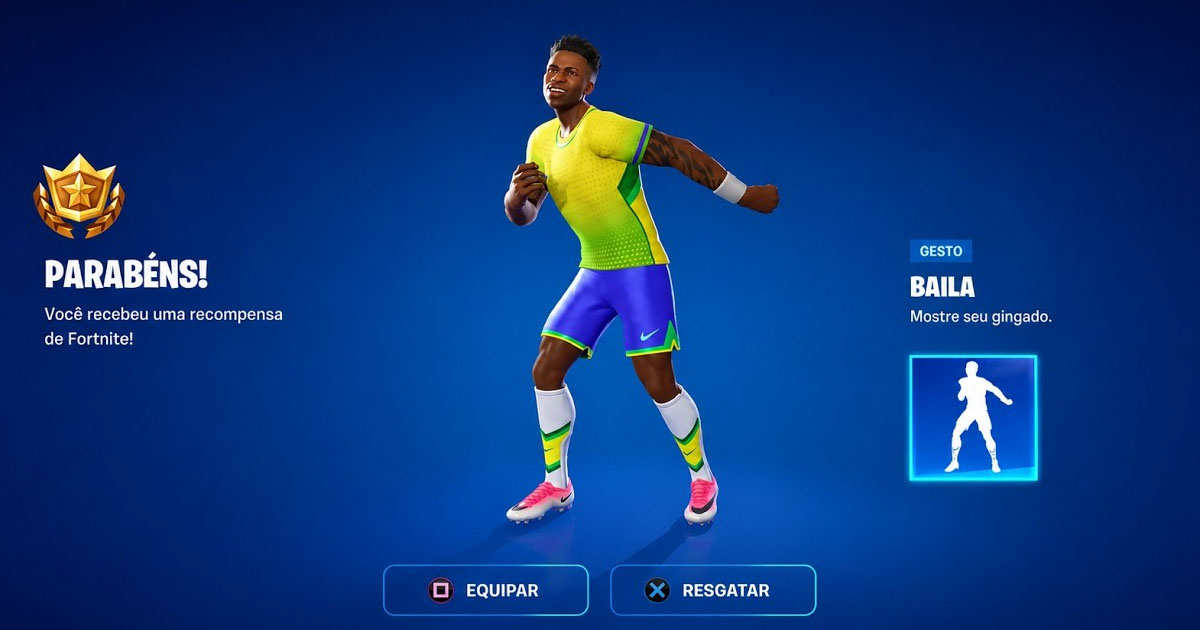 Fortnite: Como conseguir o emote BAILA! do Vini.Jr de graça!